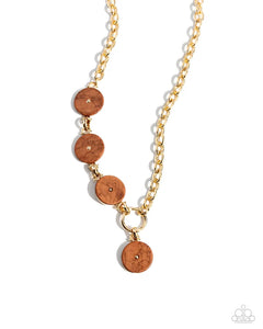Savory Stone Necklace and Savory Season Bracelet - Brown 2 Piece Set